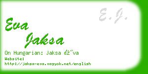 eva jaksa business card